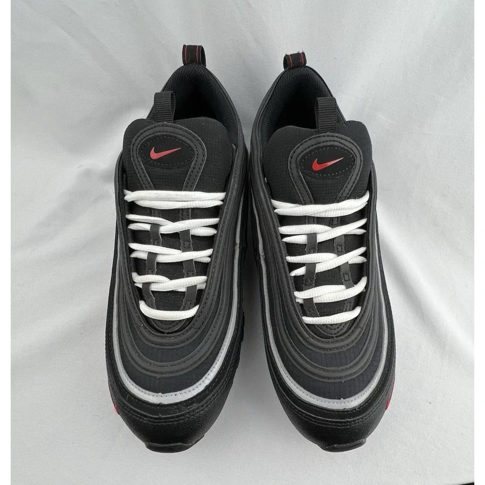 NIKE Air Max 97 Black Sport Red Mens Size 8.5 DH1083-001